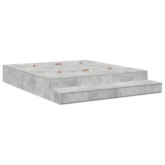 vidaXL Struttura Letto con Contenitore Grigio Cemento 200x200 cm