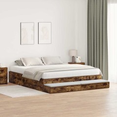 vidaXL Letto Rovere Affumicato 200x200 cm