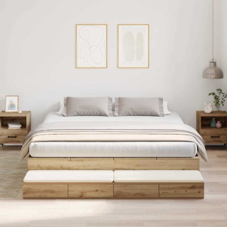 vidaXL Struttura letto con contenitore Rovere Artigianale 200x200 cm