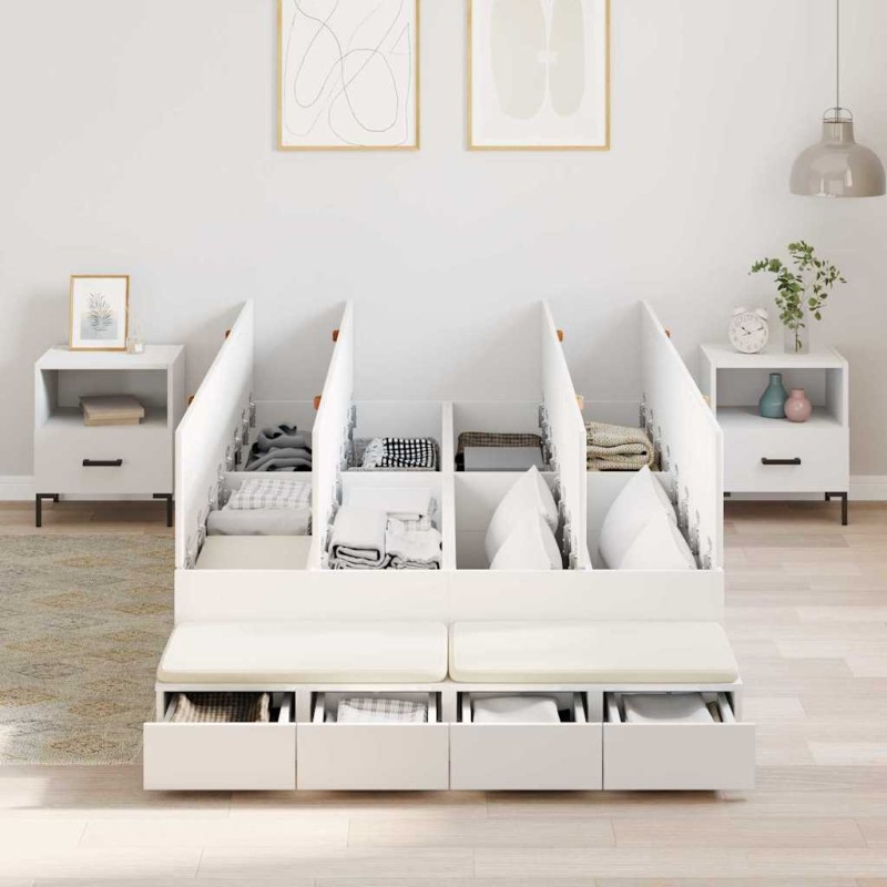 vidaXL Struttura Letto contenitore Bianco 120x200 cm