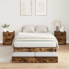 vidaXL Struttura letto rovere affumicato 120x200 cm