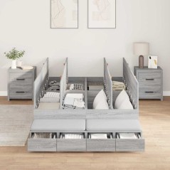 vidaXL Letto grigio sonoma 120x200 cm