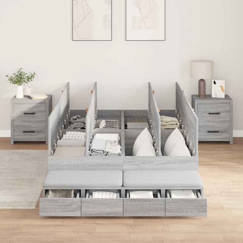 vidaXL Letto grigio sonoma 120x200 cm vidaXL Letto grigio sonoma 120x200 cm