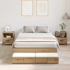 vidaXL Struttura Letto con Contenitore Rovere Artigianale 120x200 cm