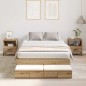 vidaXL Struttura Letto con Contenitore Rovere Artigianale 120x200 cm vidaXL Struttura Letto con Contenitore Rovere Artigianale 120x200 cm