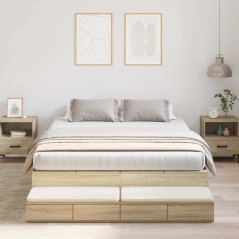 vidaXL Struttura letto contenitore Rovere Sonoma 140x200 cm
