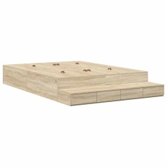 vidaXL Struttura letto contenitore Rovere Sonoma 140x200 cm