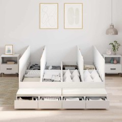 vidaXL Struttura letto con contenitore bianco 150x200 cm
