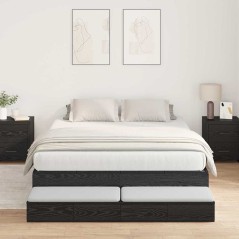 vidaXL Struttura Letto con Contenitore in Rovere Nero 150x200 cm