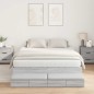 vidaXL Struttura Letto con Contenitore Grigia Sonoma 150x200 cm vidaXL Struttura Letto con Contenitore Grigia Sonoma 150x200 cm