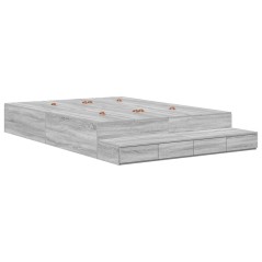 vidaXL Struttura Letto con Contenitore Grigia Sonoma 150x200 cm
