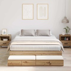 vidaXL Struttura Letto con Contenitore in Rovere Artisan 160x200 cm