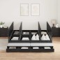 vidaXL Struttura letto contenitore Rovere Nero 180x200 cm