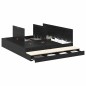 vidaXL Struttura letto contenitore Rovere Nero 180x200 cm