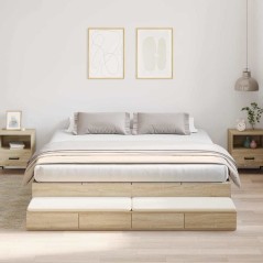 vidaXL Struttura Letto con contenitore in Rovere Sonoma 180x200 cm