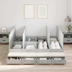 vidaXL Struttura Letto Grigio Calcestruzzo 180x200 cm