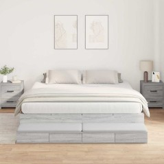 vidaXL Struttura Letto con Contenitore Grigio Sonoma 180x200 cm