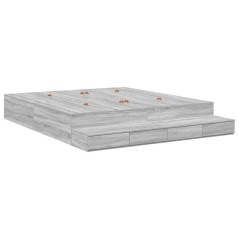 vidaXL Struttura Letto con Contenitore Grigio Sonoma 180x200 cm