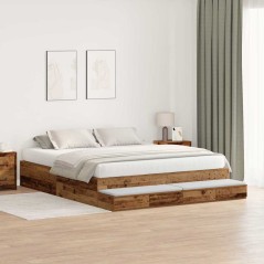 vidaXL Struttura Letto Stoccaggio Legno Vecchio 180x200 cm