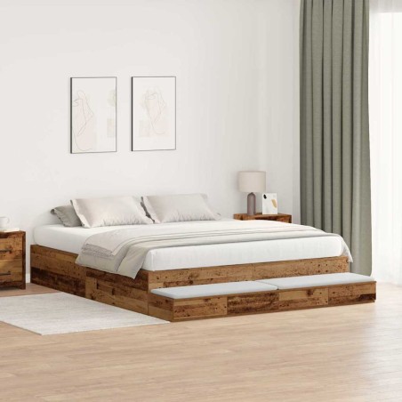 vidaXL Struttura Letto Stoccaggio Legno Vecchio 180x200 cm
