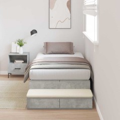 vidaXL Struttura Letto con Contenitore Grigio Cemento 90x190 cm