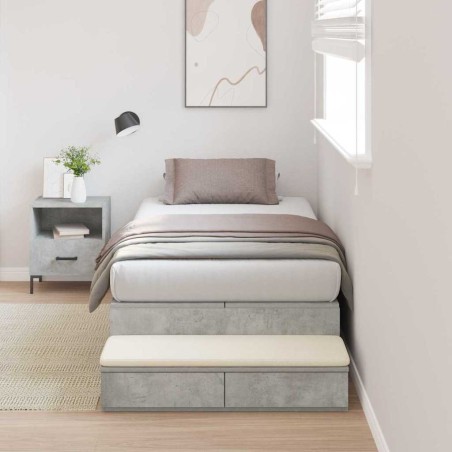 vidaXL Struttura Letto con Contenitore Grigio Cemento 90x190 cm