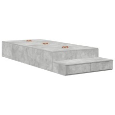 vidaXL Struttura Letto con Contenitore Grigio Cemento 90x190 cm