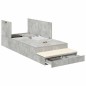 vidaXL Struttura Letto con Contenitore Grigio Cemento 90x190 cm vidaXL Struttura Letto con Contenitore Grigio Cemento 90x190 cm