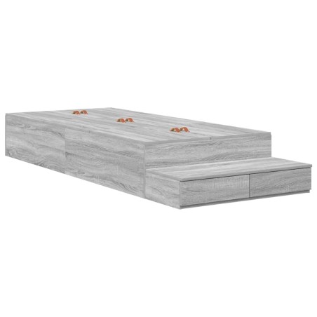 vidaXL Struttura Letto con Contenitore Grigio Sonoma 90x190 cm