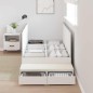 vidaXL Struttura letto con contenitore Bianca 75x190 cm vidaXL Struttura letto con contenitore Bianca 75x190 cm