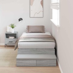 vidaXL Struttura Letto con Contenitore Grigio Sonoma 75x190 cm