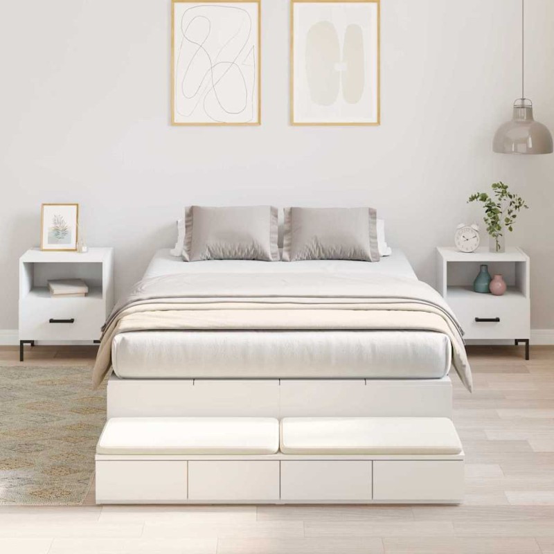 vidaXL Struttura Letto Contenitore Bianco 120x190 cm