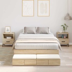 vidaXL Struttura Letto con Contenitore in Rovere Sonoma 120x190 cm