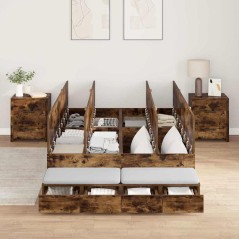 vidaXL Struttura Letto con Contenitore in Rovere Affumicato 120x190 cm