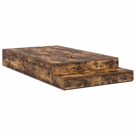 vidaXL Struttura Letto con Contenitore in Rovere Affumicato 120x190 cm