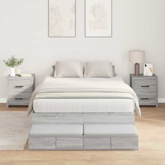 vidaXL Struttura letto contenitore grigia Sonoma 120x190 cm