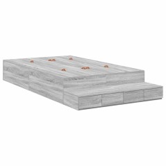vidaXL Struttura letto contenitore grigia Sonoma 120x190 cm