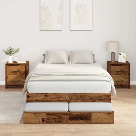vidaXL Struttura Letto con Contenitore in Legno Invecchiato 120x190 cm