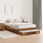 vidaXL Struttura Letto con Contenitore in Legno Invecchiato 120x190 cm