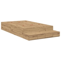 vidaXL Struttura letto contenitore in quercia artigianale 120x190 cm