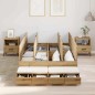 vidaXL Struttura letto contenitore in quercia artigianale 120x190 cm