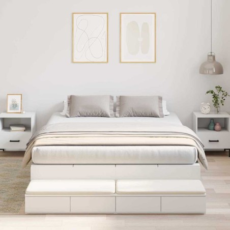 vidaXL Struttura Letto con Contenitore Bianco 140x190 cm