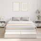 vidaXL Struttura Letto con Contenitore Bianco 140x190 cm vidaXL Struttura Letto con Contenitore Bianco 140x190 cm
