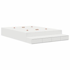 vidaXL Struttura Letto con Contenitore Bianco 140x190 cm