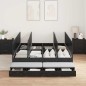 vidaXL Struttura letto con contenitore in Rovere Nero 140x190 cm vidaXL Struttura letto con contenitore in Rovere Nero 140x190 cm
