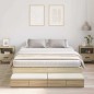 vidaXL Struttura letto con contenitore in Rovere Sonoma 140x190 cm vidaXL Struttura letto con contenitore in Rovere Sonoma 140x190 cm