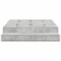vidaXL Struttura letto contenitore Grigio cemento 140x190 cm vidaXL Struttura letto contenitore Grigio cemento 140x190 cm