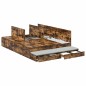 vidaXL Struttura letto contenitore Quercia affumicata 140x190 cm
