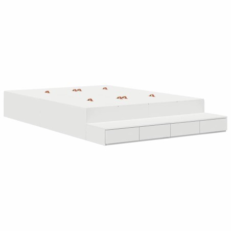 vidaXL Struttura letto con contenitore Bianco 135x190 cm