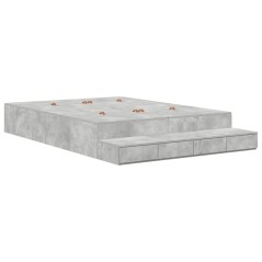 vidaXL Struttura Letto con Contenitore Grigio Cemento 135x190 cm